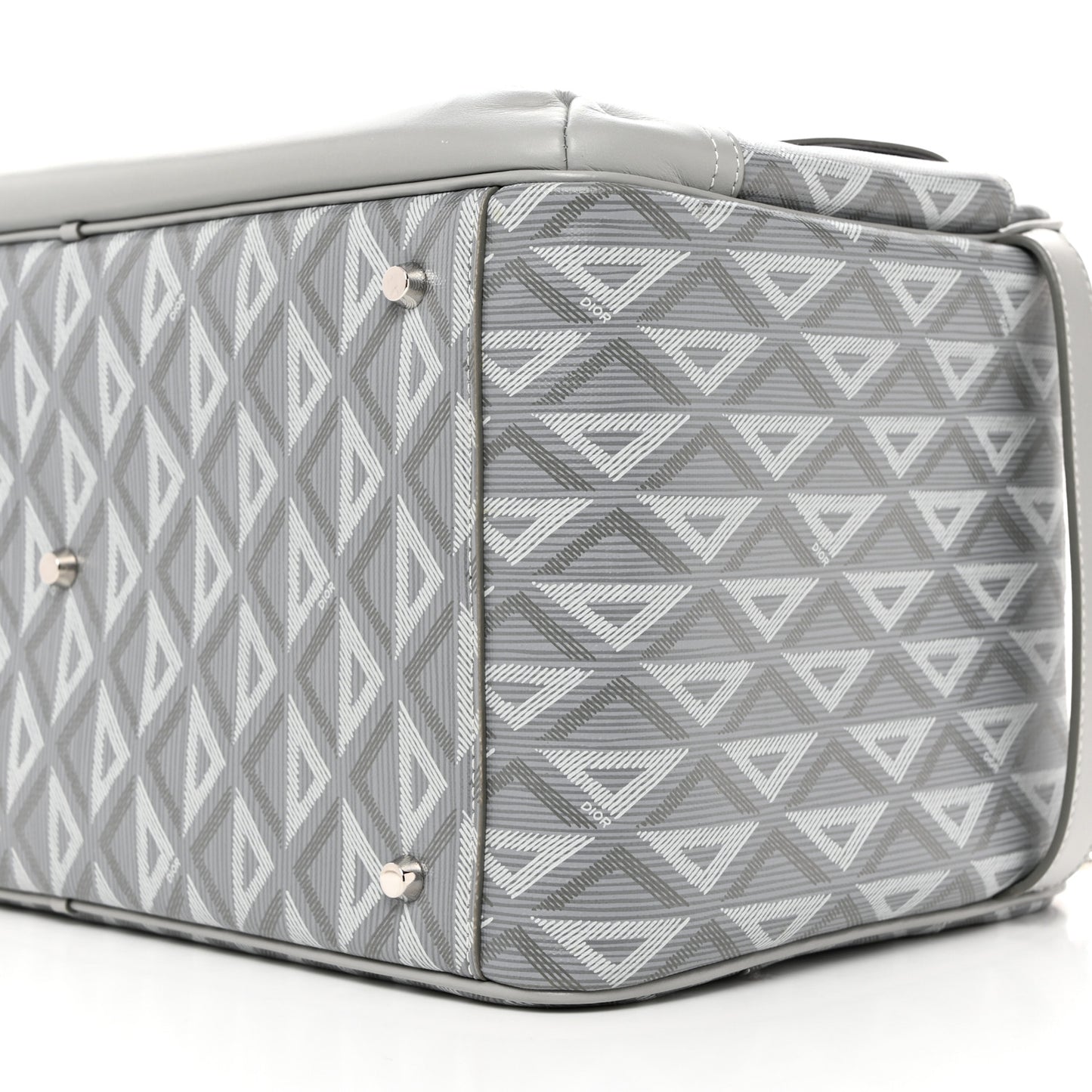 CD Diamond Canvas Calfskin Hit The Road Pet Carrier Gray