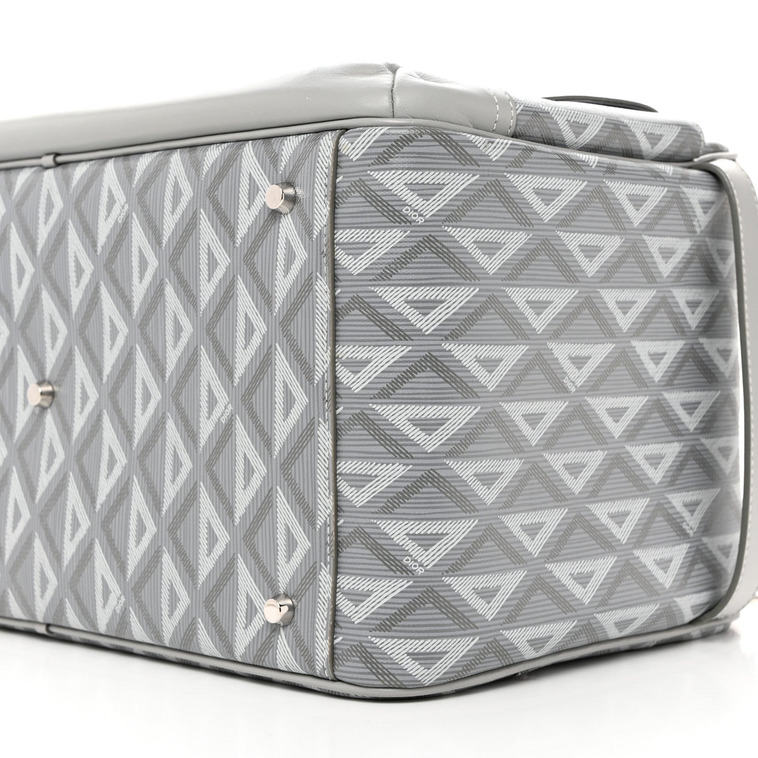 Christian Dior CD Diamond Canvas Calfskin Hit The Road Pet Carrier Gray 9 of 10