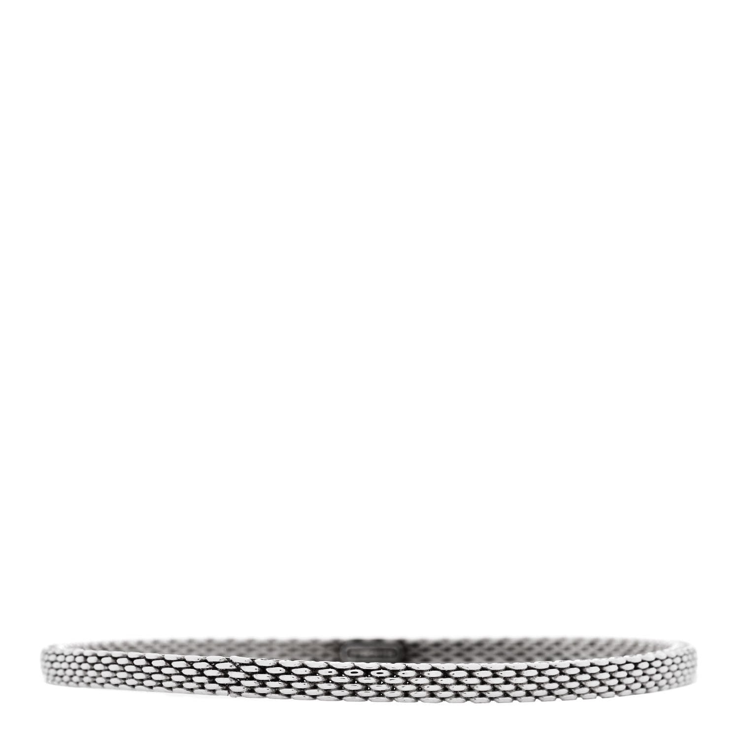 Tiffany Sterling Silver Narrow Somerset Mesh Bangle Bracelet 1 of 3