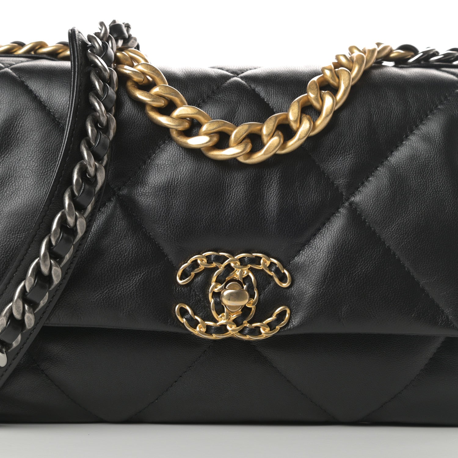 Chanel Goatskin Quilted Medium Chanel 19 Flap Black 8 of 11