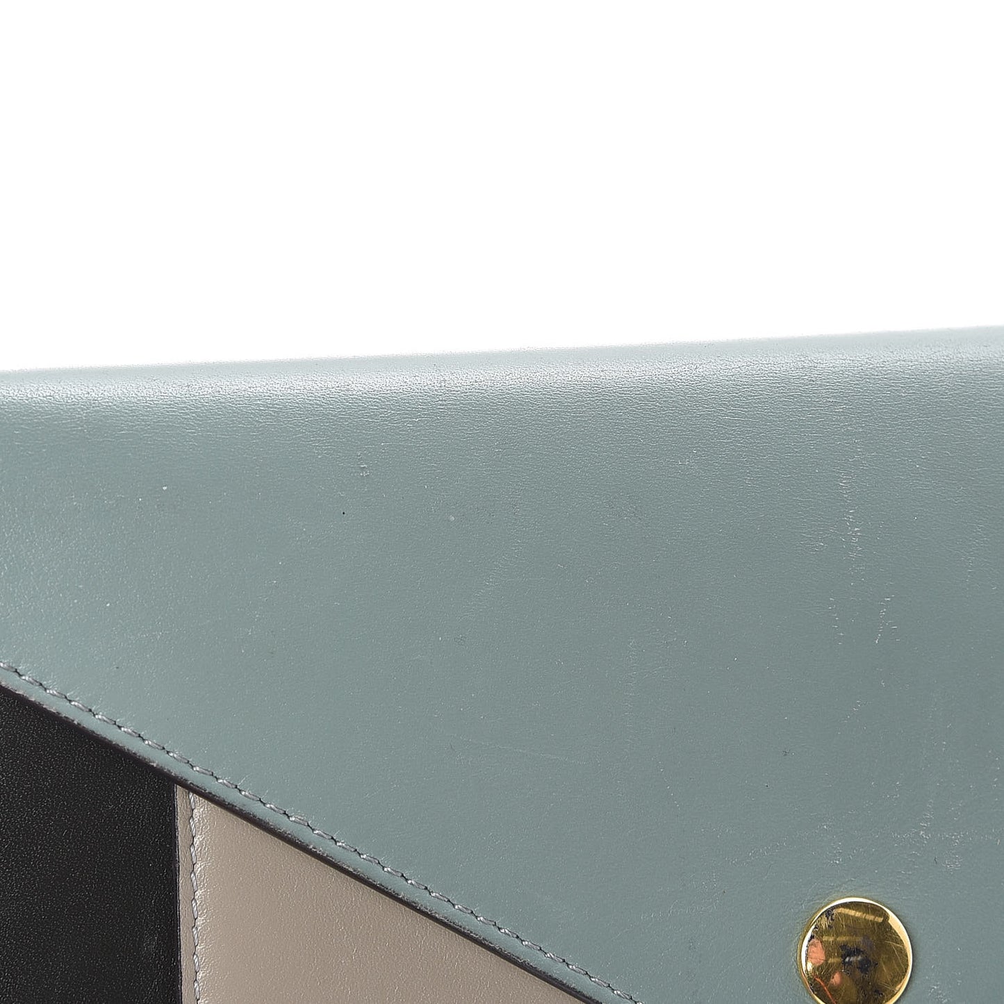 Smooth Calfskin Pocket Tri-Fold Multifunction Envelope Flap Wallet Jade