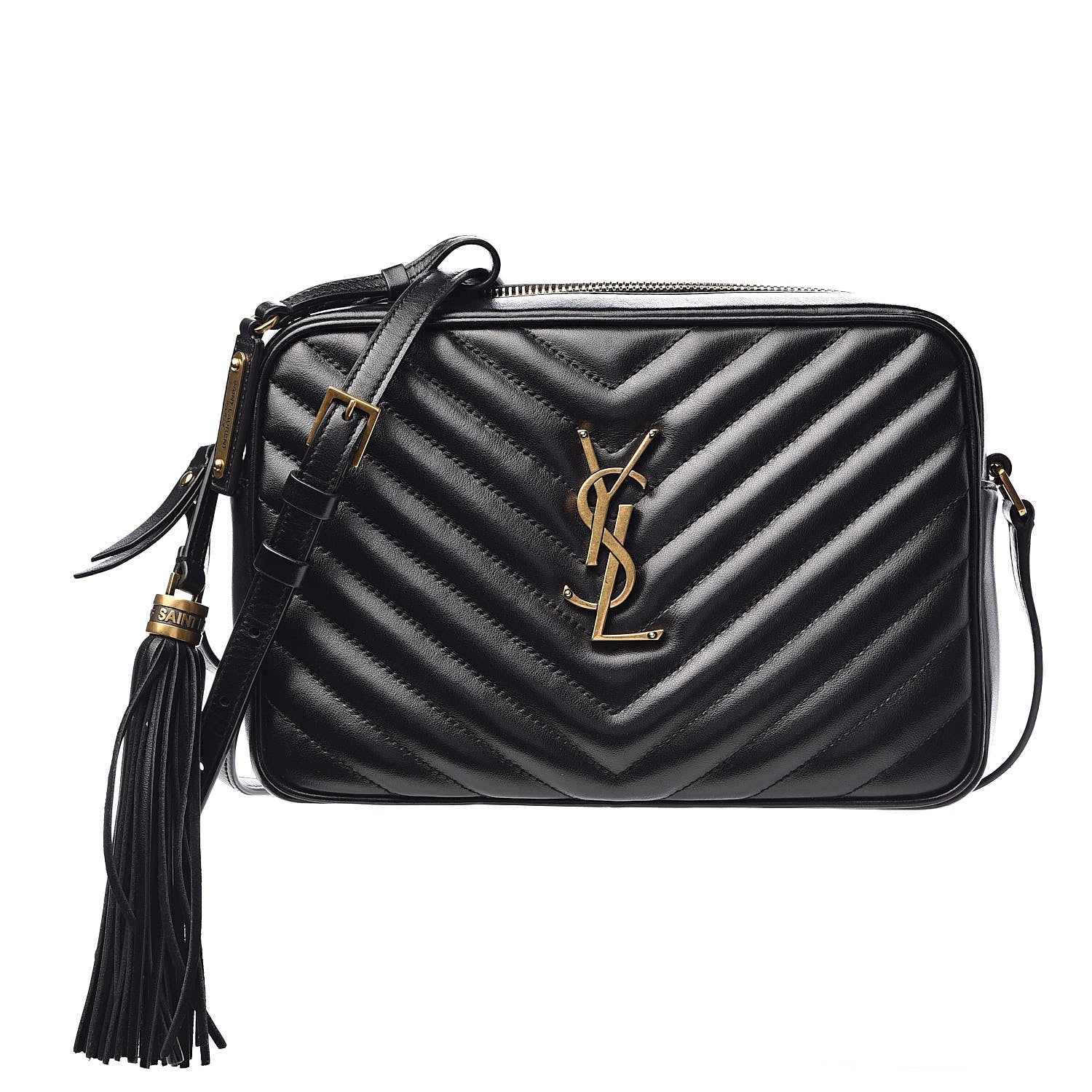 Saint Laurent Calfskin Matelasse Monogram Lou Camera Bag Black 1 of 10