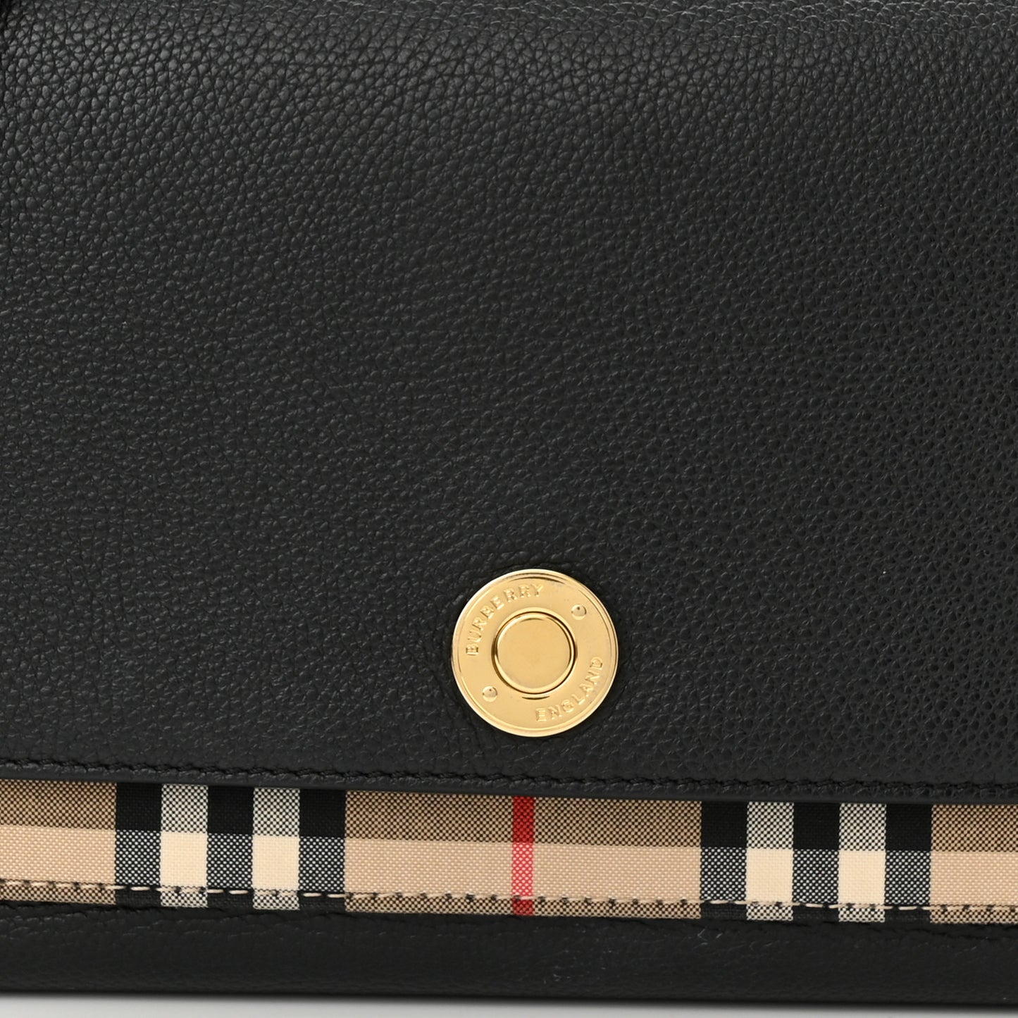 Grainy Calfskin Vintage Check Note Crossbody Bag Black