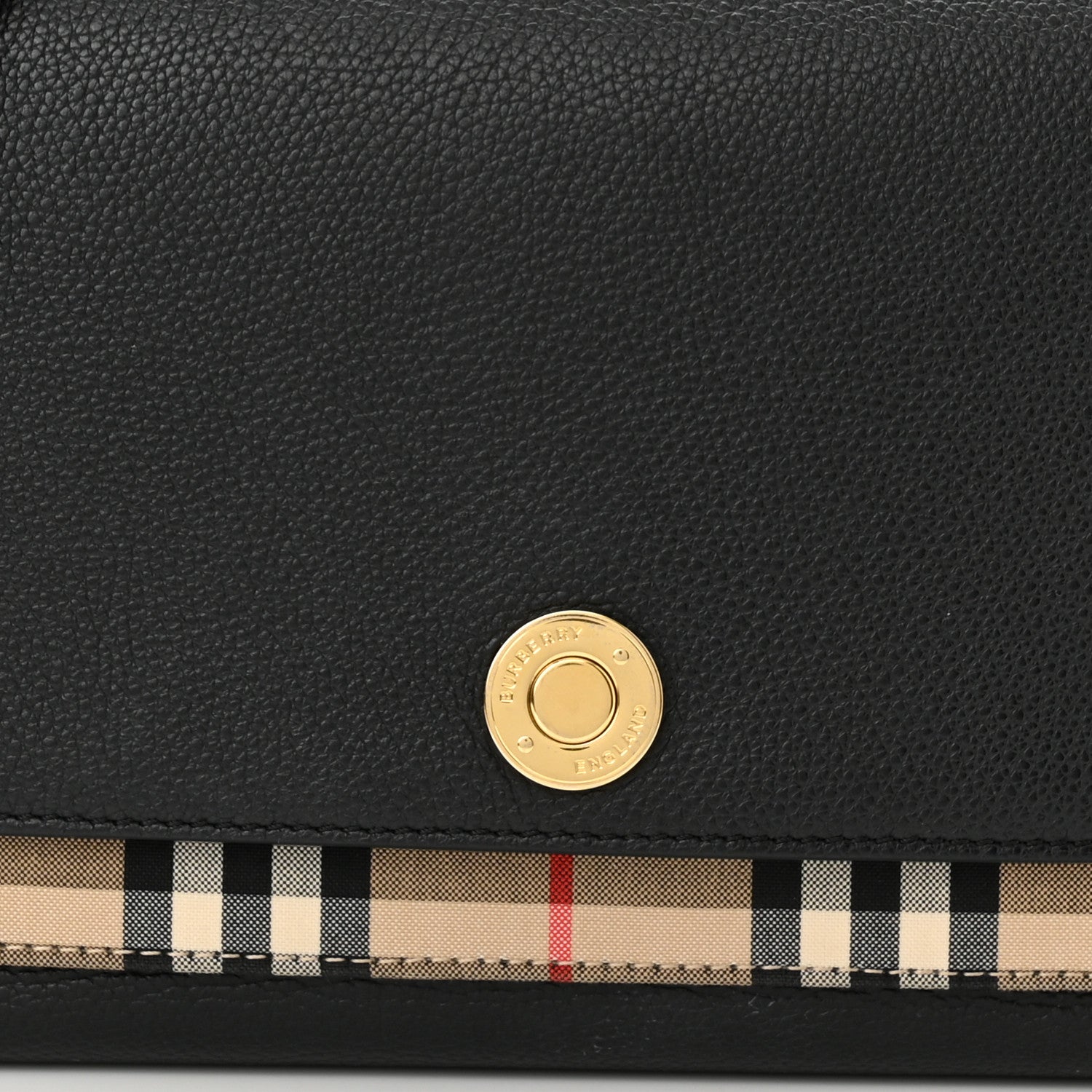 Burberry Grainy Calfskin Vintage Check Note Crossbody Bag Black 7 of 15