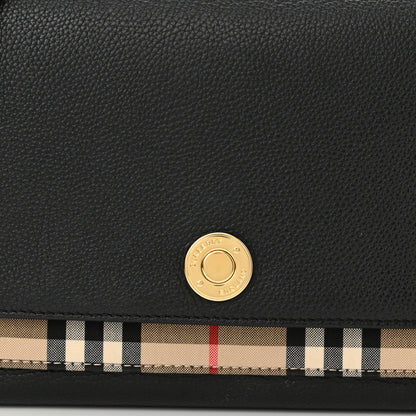 Burberry Grainy Calfskin Vintage Check Note Crossbody Bag Black 7 of 15