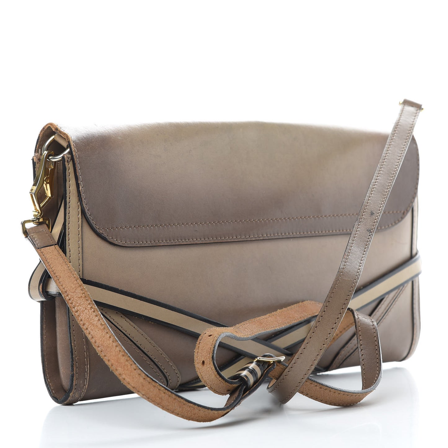 Bridle Calfskin Katherine Crossbody Clutch Brown