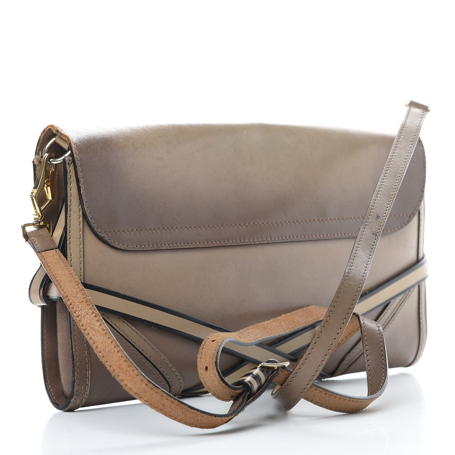 Burberry Bridle Calfskin Katherine Crossbody Clutch Brown 3 of 23