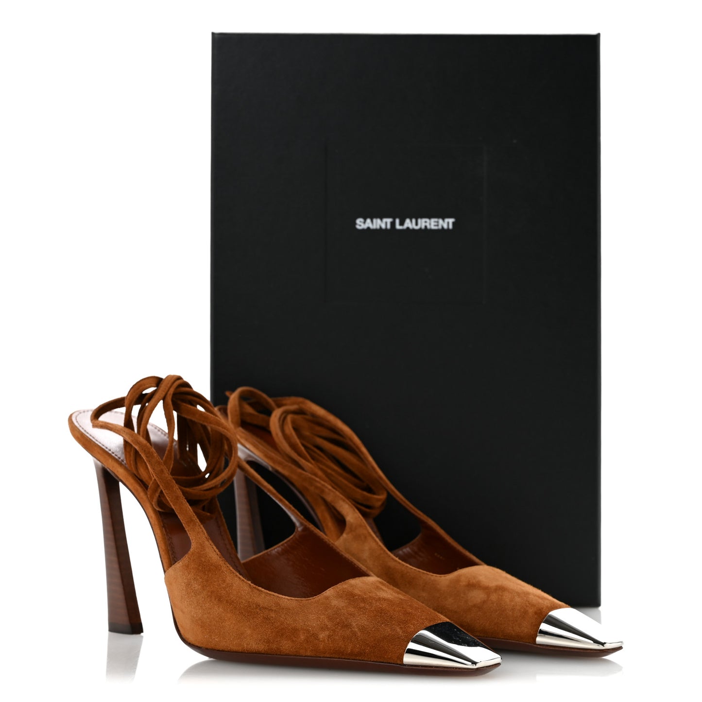 Suede Blade 105 Slingback Pumps 36.5 Brown