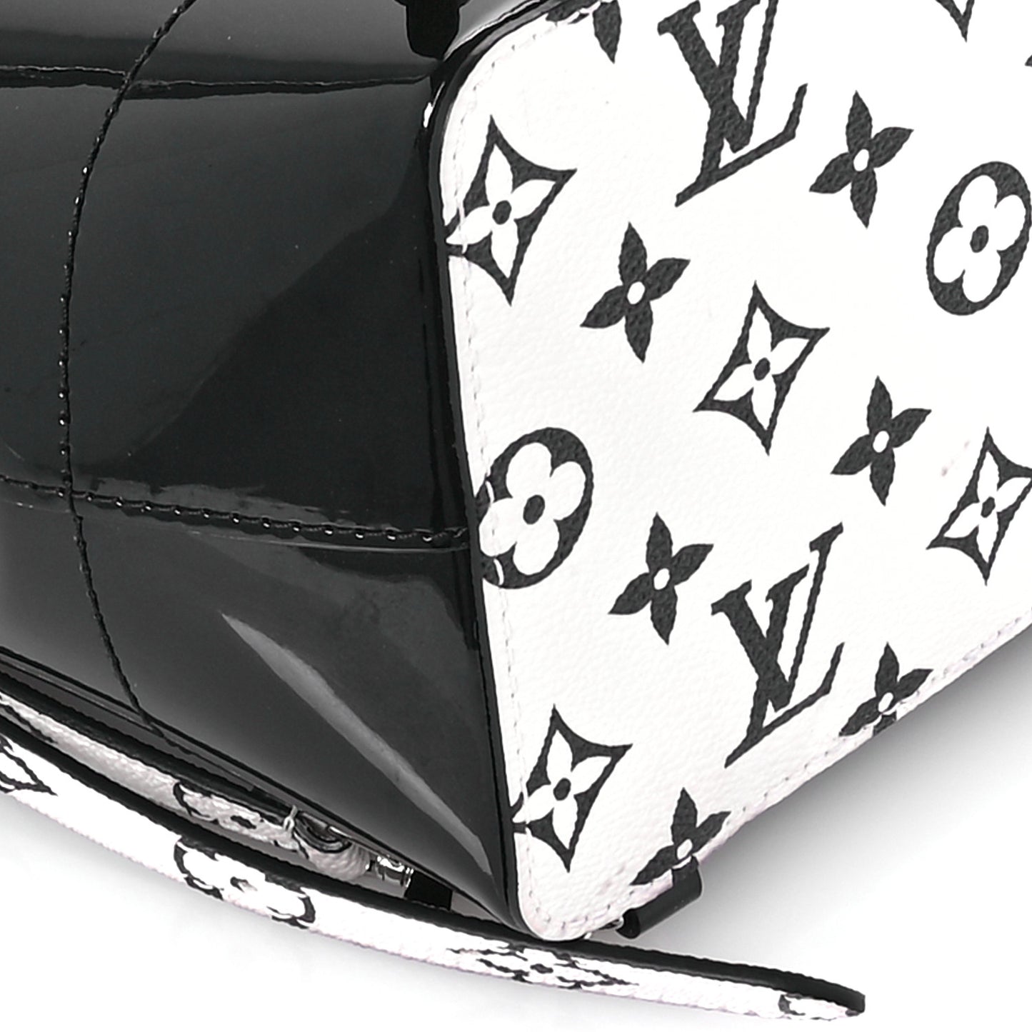 Patent Monogram Hot Springs Backpack Black White