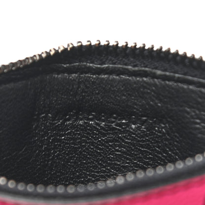 Saint Laurent Grain de Poudre Zebra Print 5 Fragments Zip Pouch Card Holder Fuchsia Black 7 of 8