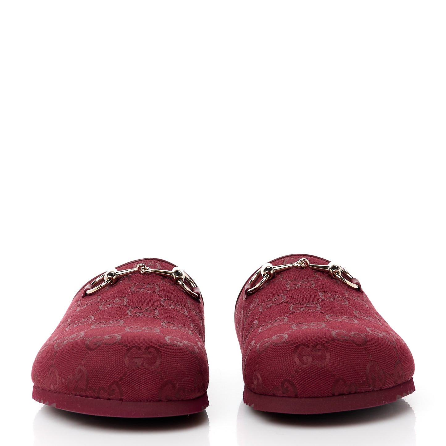 GG Supreme Monogram Womens Horsebit Slippers 39 Rosso Ancora