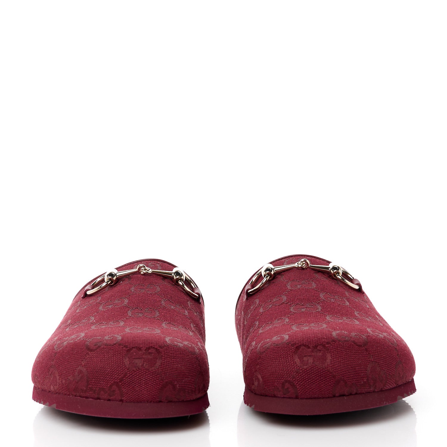 Gucci GG Supreme Monogram Womens Horsebit Slippers 39 Rosso Ancora 2 of 10