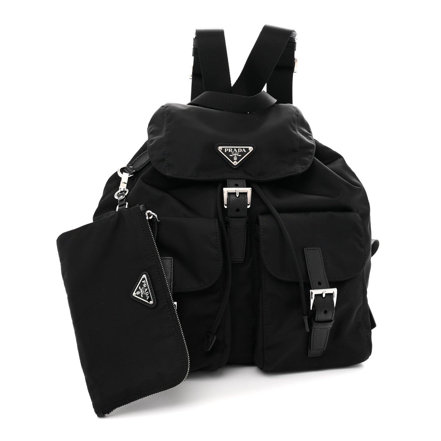 Tessuto Nylon Saffiano Medium Backpack Black