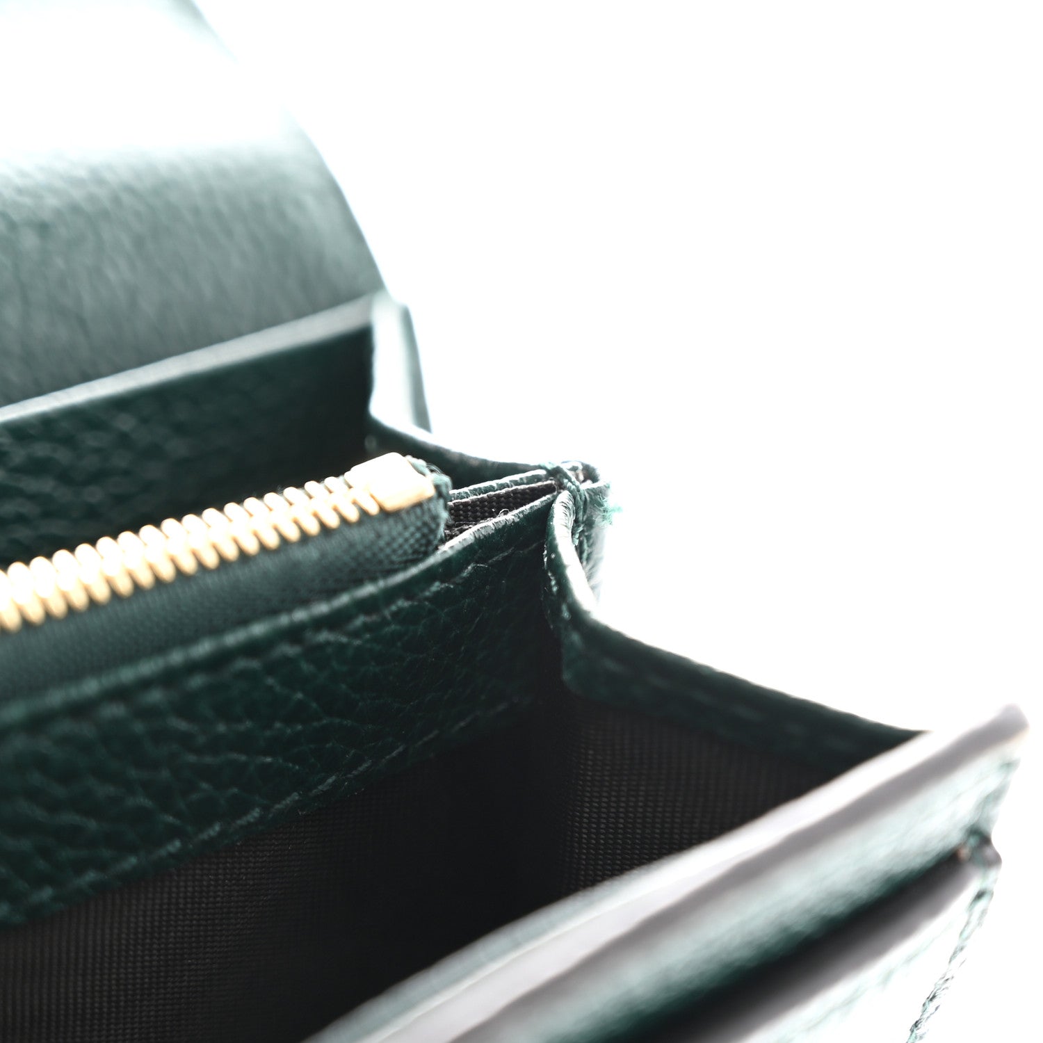 Gucci Grainy Calfskin Zumi Continental Wallet Vintage Green 9 of 11