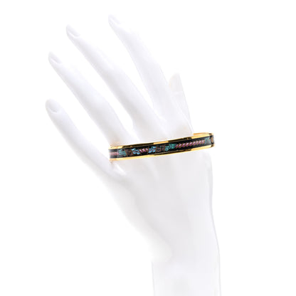 Hermes Enamel Printed Narrow Bracelet 65 Black 2 of 5