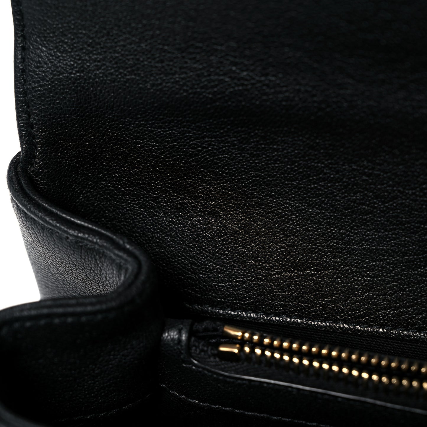 Sheepskin Matelasse Chevron Monogram Medium College Bag Black