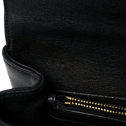 Saint Laurent Sheepskin Matelasse Chevron Monogram Medium College Bag Black 11 of 11