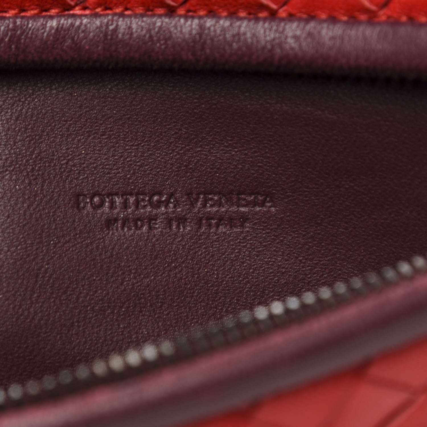 Bottega Veneta Nappa Intrecciato Zip Clutch Fraise Aubergine 6 of 6