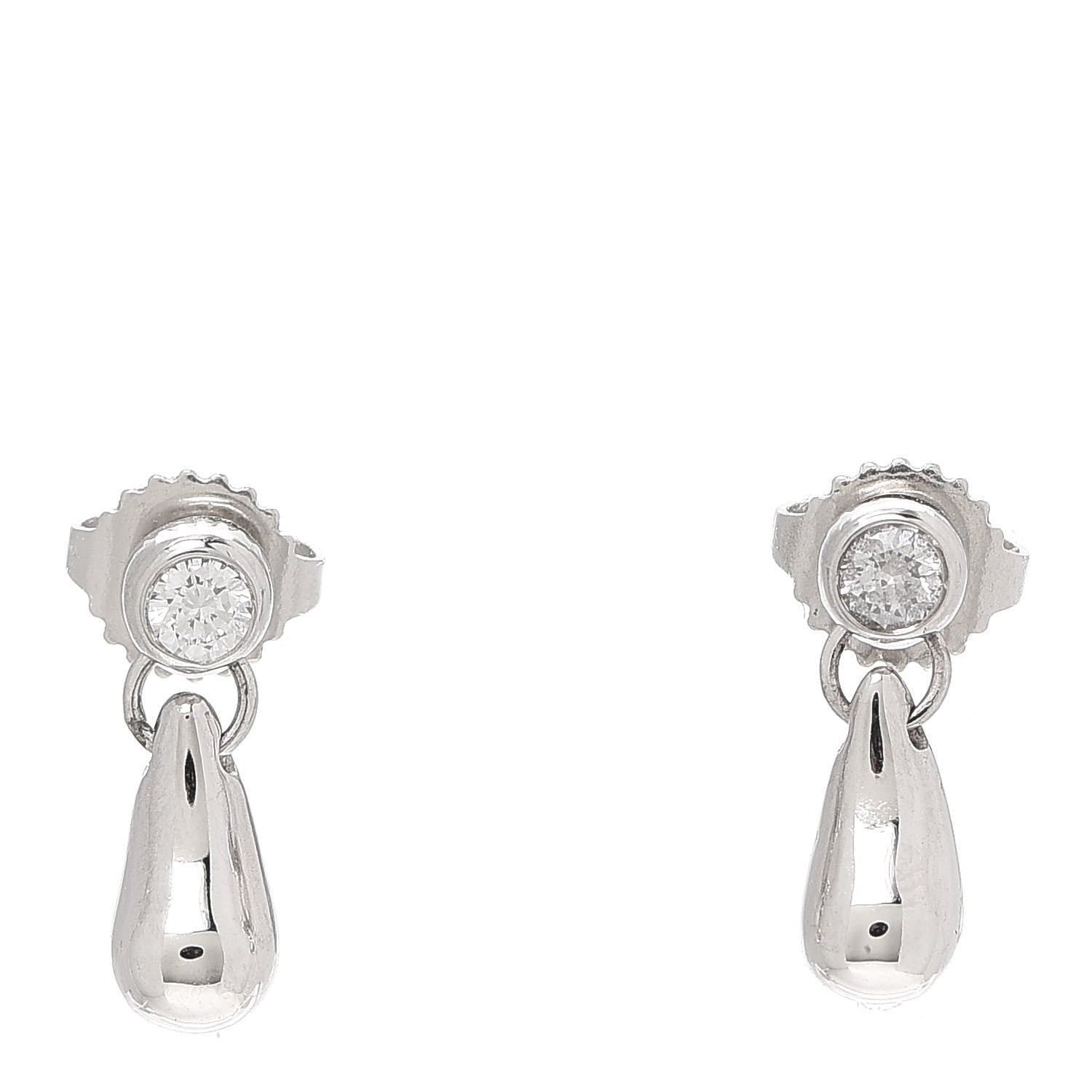 Tiffany Platinum Diamond Elsa Peretti Teardrop Earrings 1 of 5