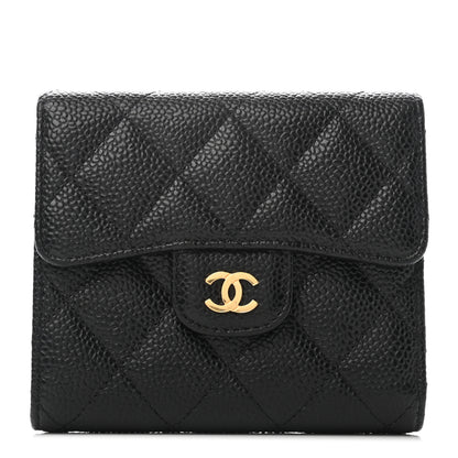 Chanel Caviar Quilted Compact Flap Wallet Black 1 of 8