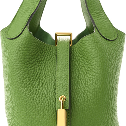 Hermes Taurillon Clemence Picotin Lock 18 PM Vert Yucca 8 of 11