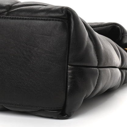 Saint Laurent Lambskin Quilted Medium Loulou Puffer Monogram Chain Satchel Black 9 of 9