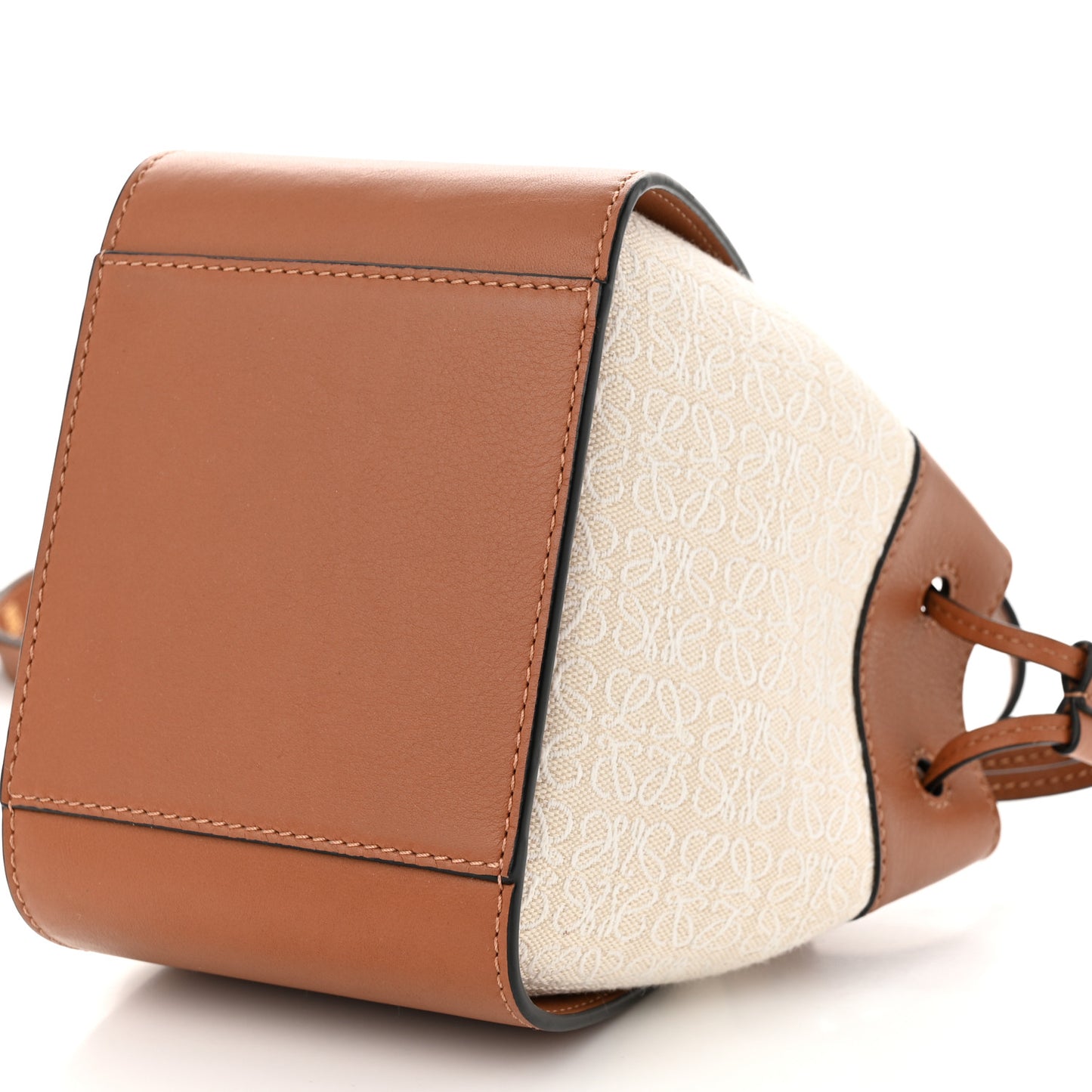 Calfskin Canvas Mini Hammock Shoulder Bag Natural Tan