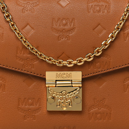 MCM Calfskin Ottomar Monogram Medium Millie Crossbody Bag Cognac 8 of 11