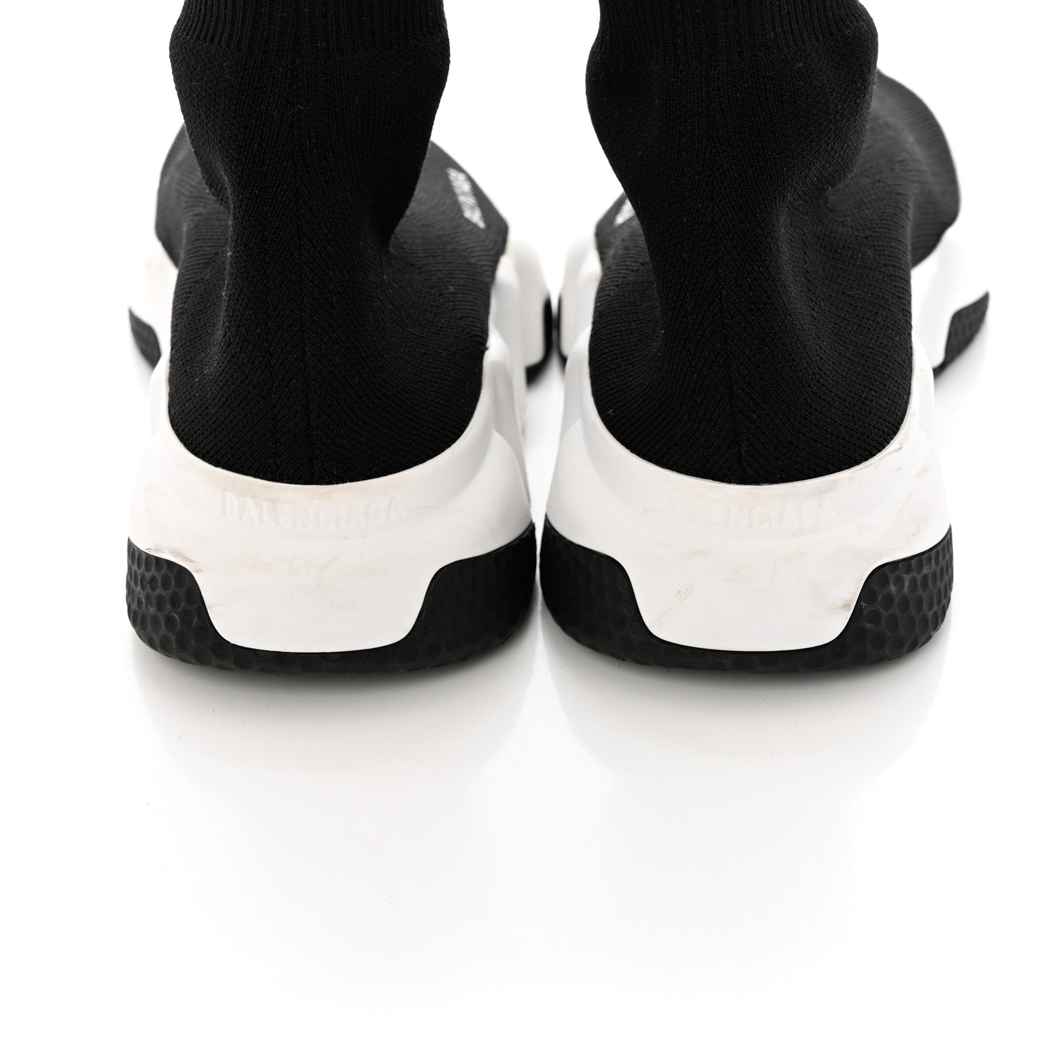 Balenciaga Neoprene Knit Womens Speed Sneakers 38 Black White 11 of 11