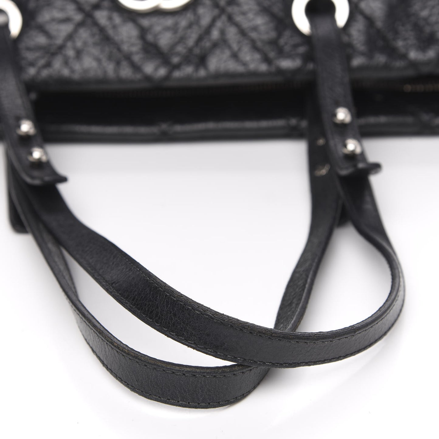 Glazed Calfskin Large On The Road Tote Black