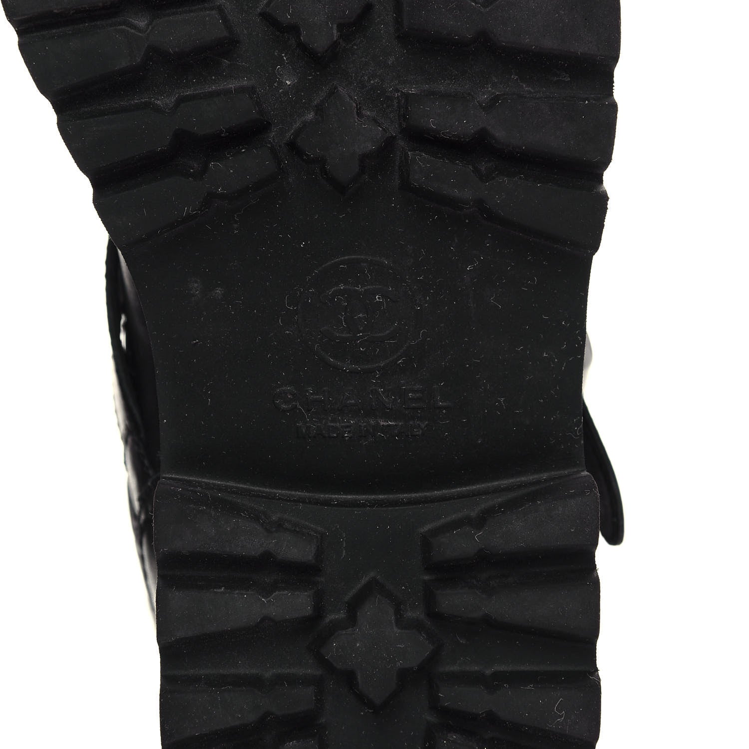 Chanel Calfskin Tweed Nylon Printed Boots 37 Black 6 of 7