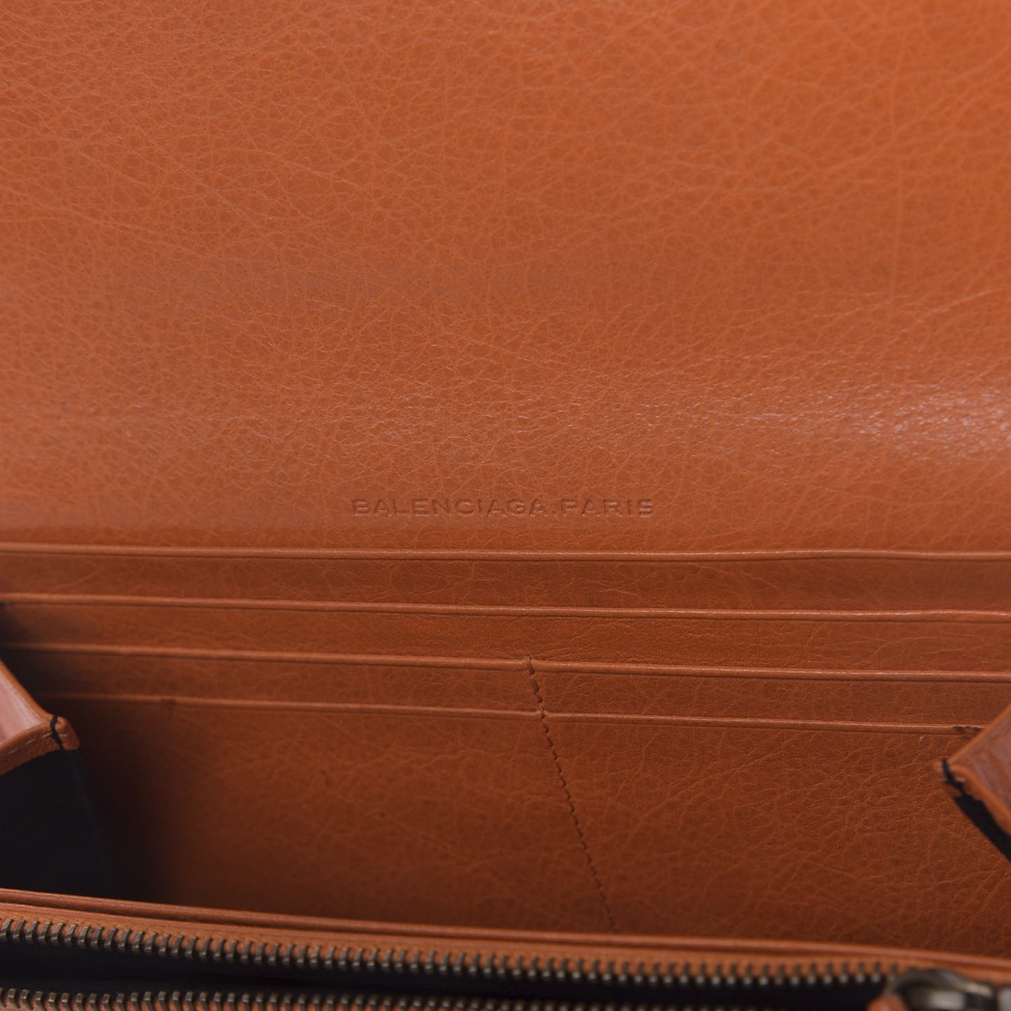 Agneau Classic Hardware Money Wallet Tangerine