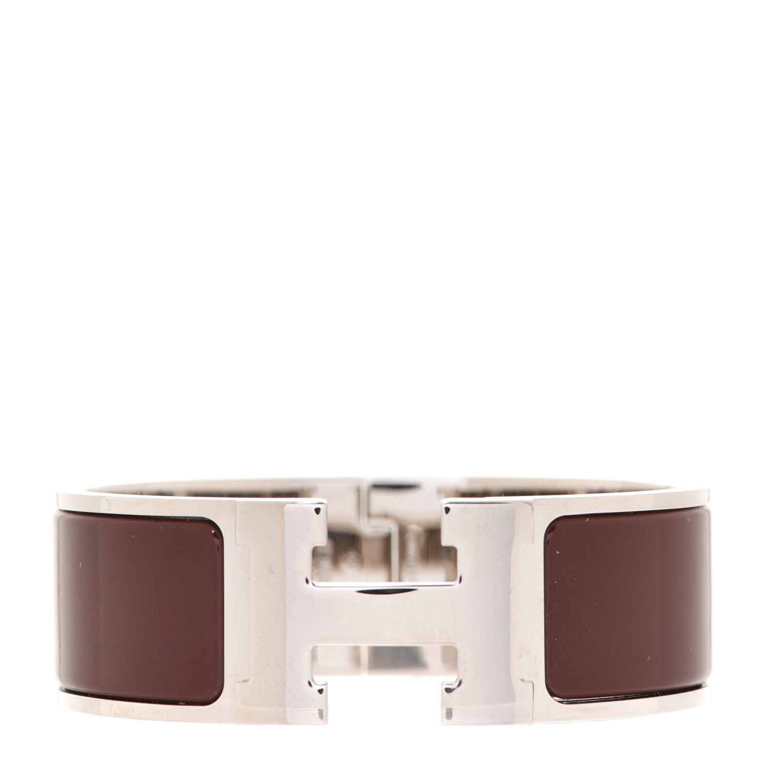 Hermes Enamel Wide Clic Clac H Bracelet PM Cacao 1 of 5