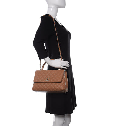 Chanel Caviar Quilted Small Coco Handle Flap Brown 2 of 11