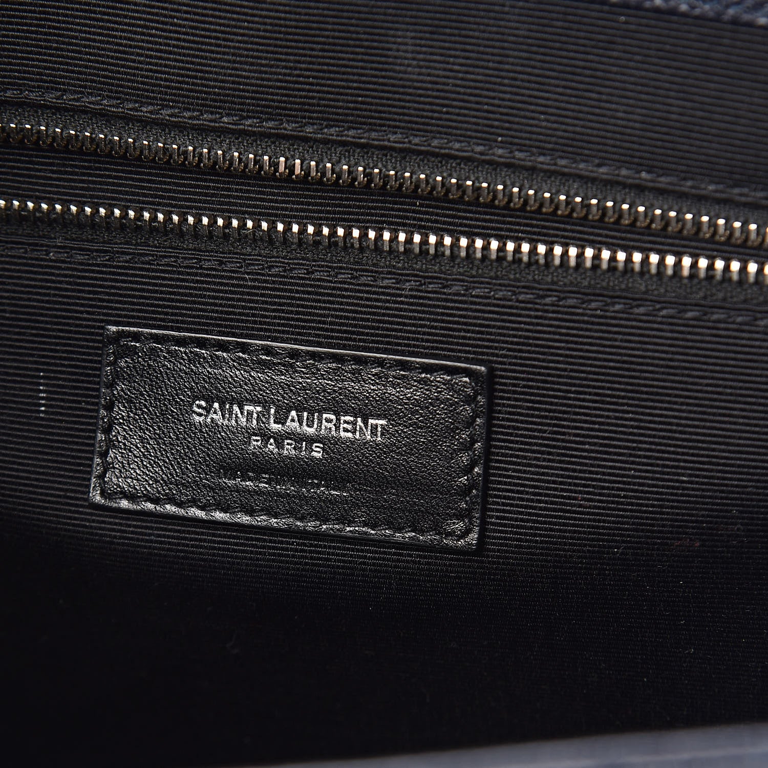 Saint Laurent Grain De Poudre Large Tri-Quilt Monogram Satchel Deep Marine 6 of 9