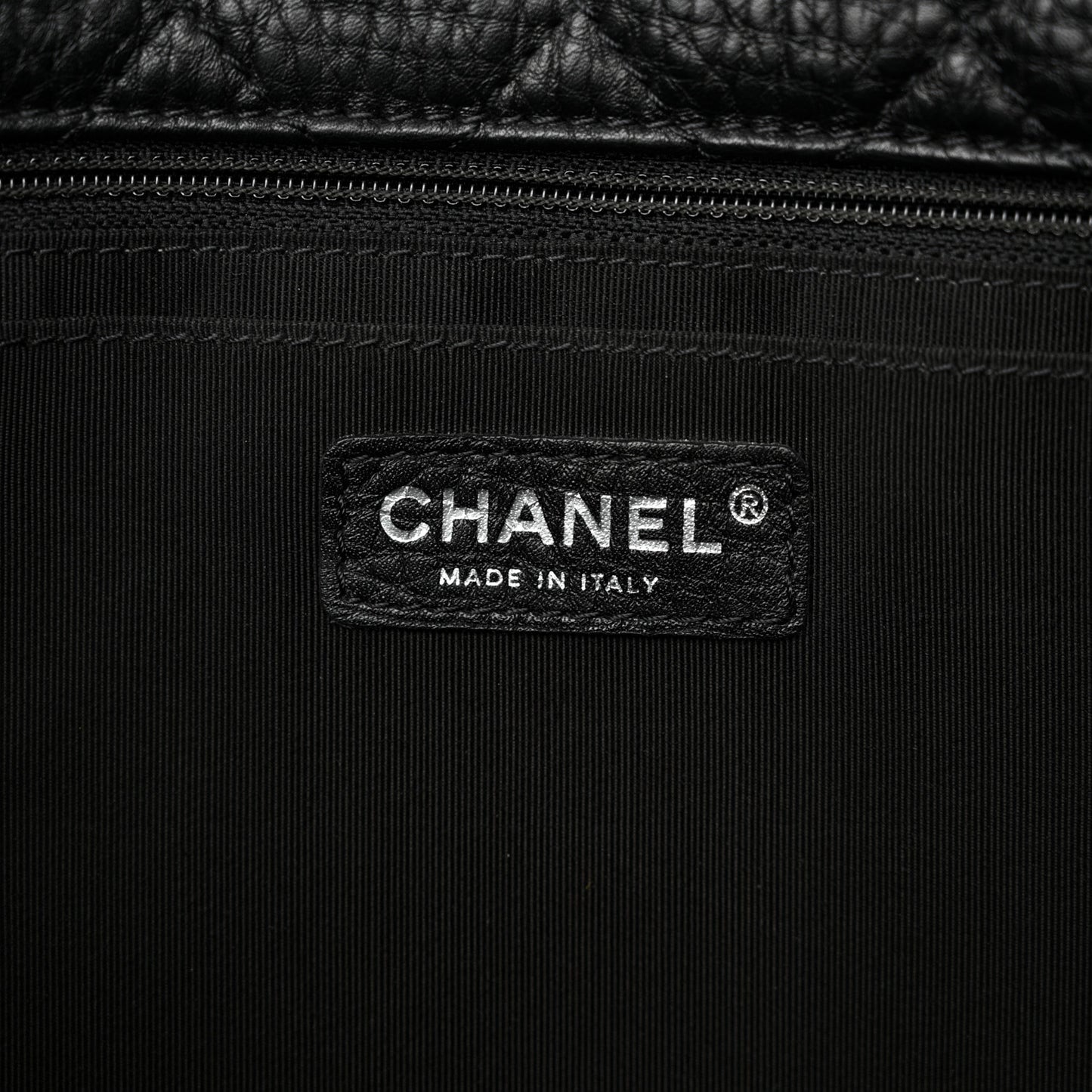 Grained Calfskin Quilted Small XXL Travel Flap Bag Black