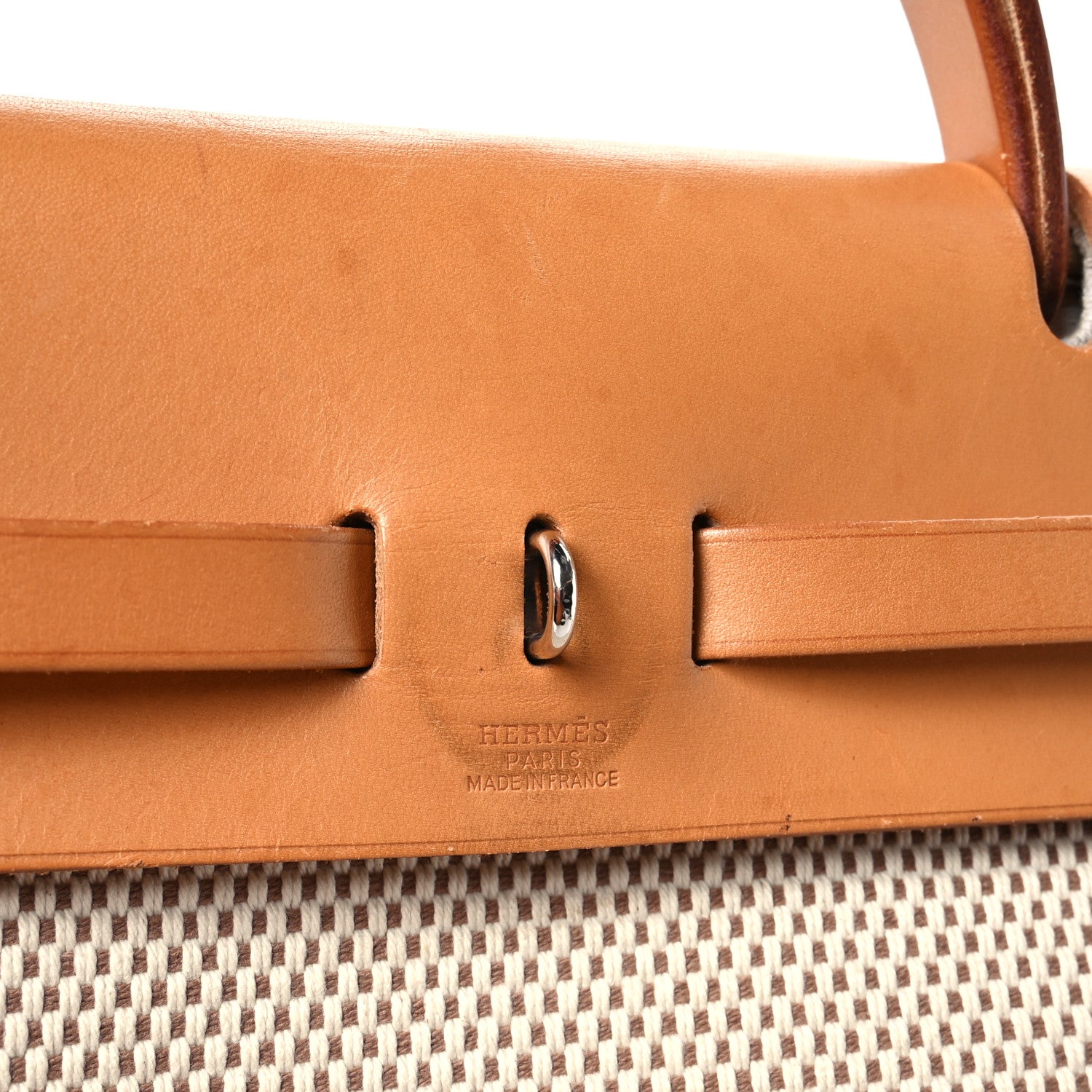 Hermes Toile Vache Calfskin Herbag 30 PM Naturel 7 of 12