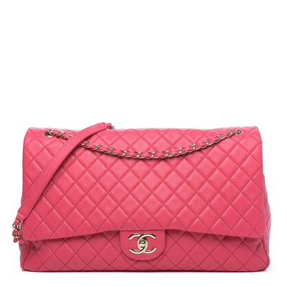Chanel Calfskin Quilted XXL Travel Flap Bag Dark Pink 1 of 10