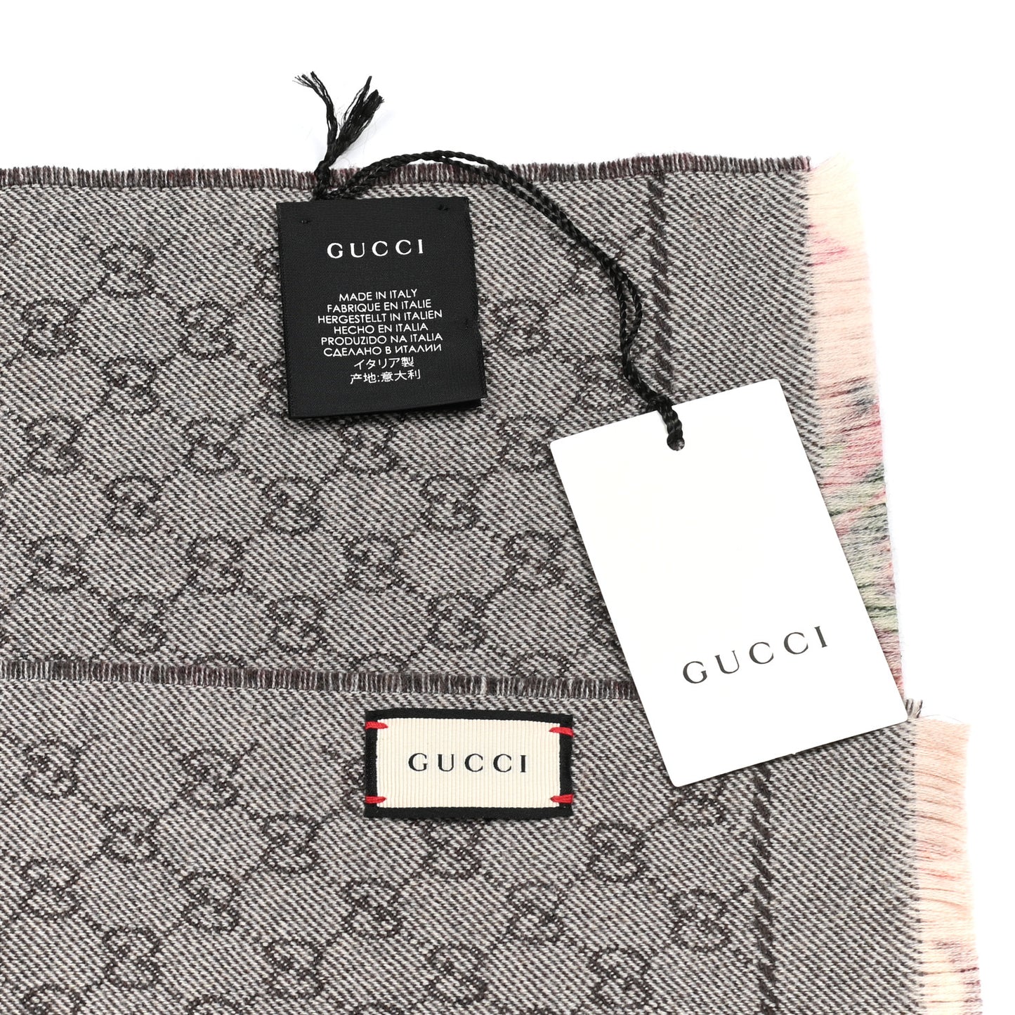Wool GG Monogram Miniorophin Scarf Lacquer Pink