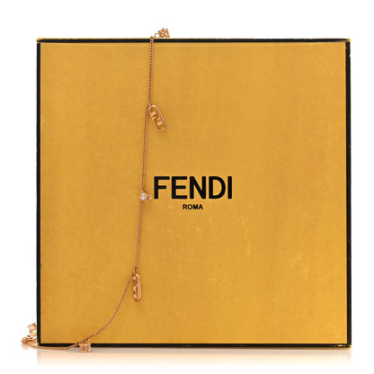 Fendi Metal Crystal Fendi O'Lock Long Necklace Gold 6 of 6