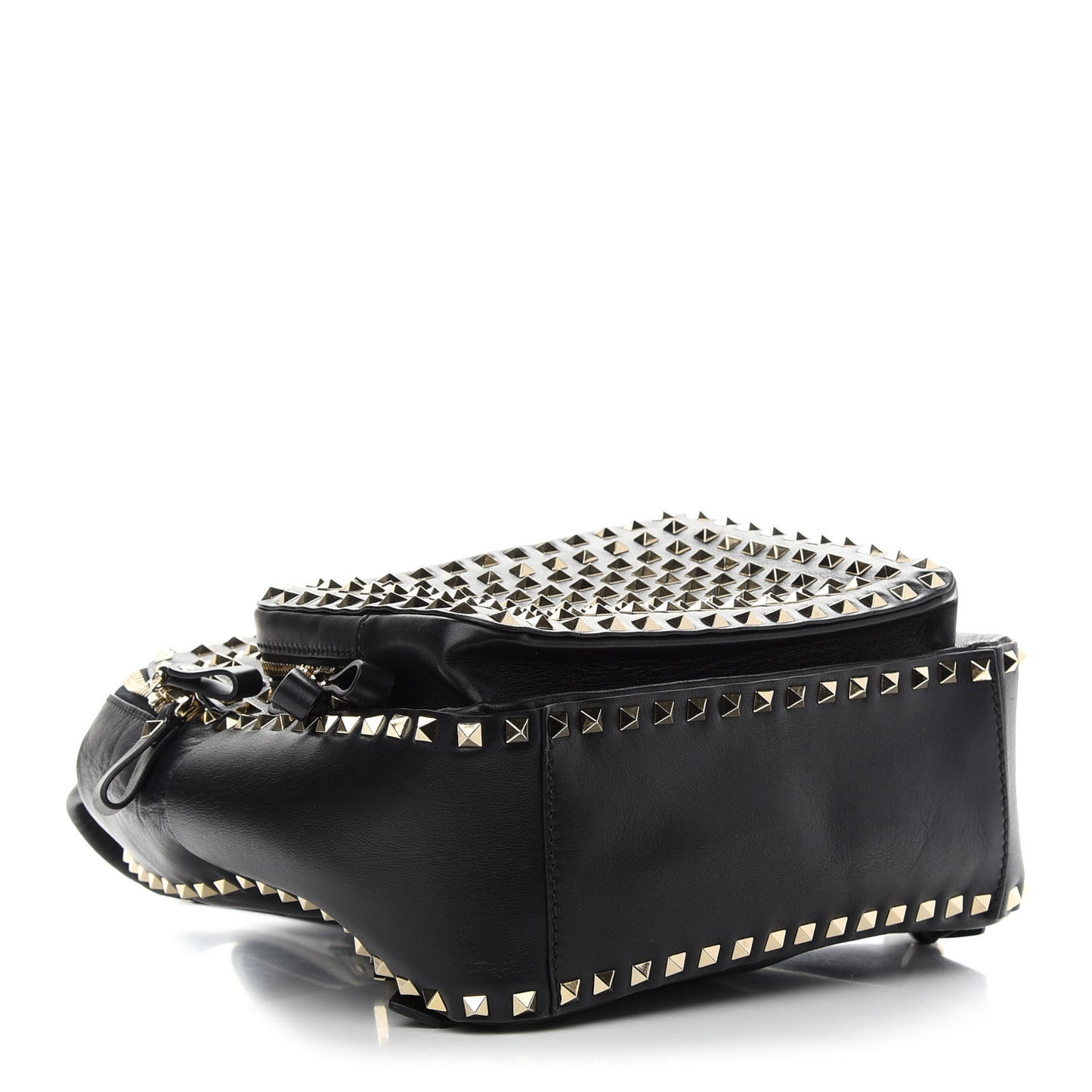 Calfskin Medium Rockstud All Over Backpack Black