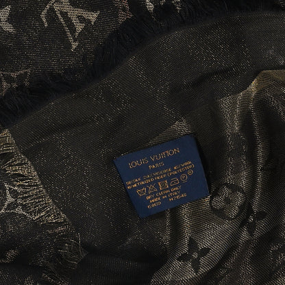 Louis Vuitton Silk Lurex Wool So Shine Monogram Shawl Black 3 of 5