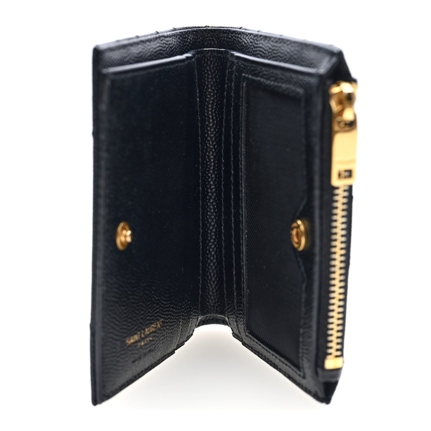 Grain De Poudre Matelasse Chevron Monogram Zipped Card Case Black