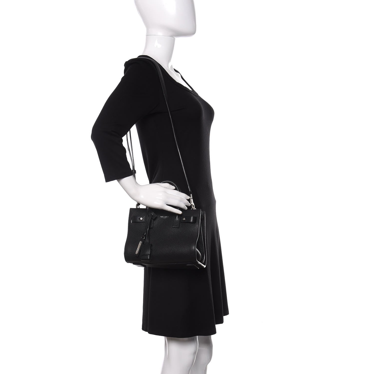 Saint Laurent Grained Calfskin Nano Sac De Jour Souple Black 2 of 10