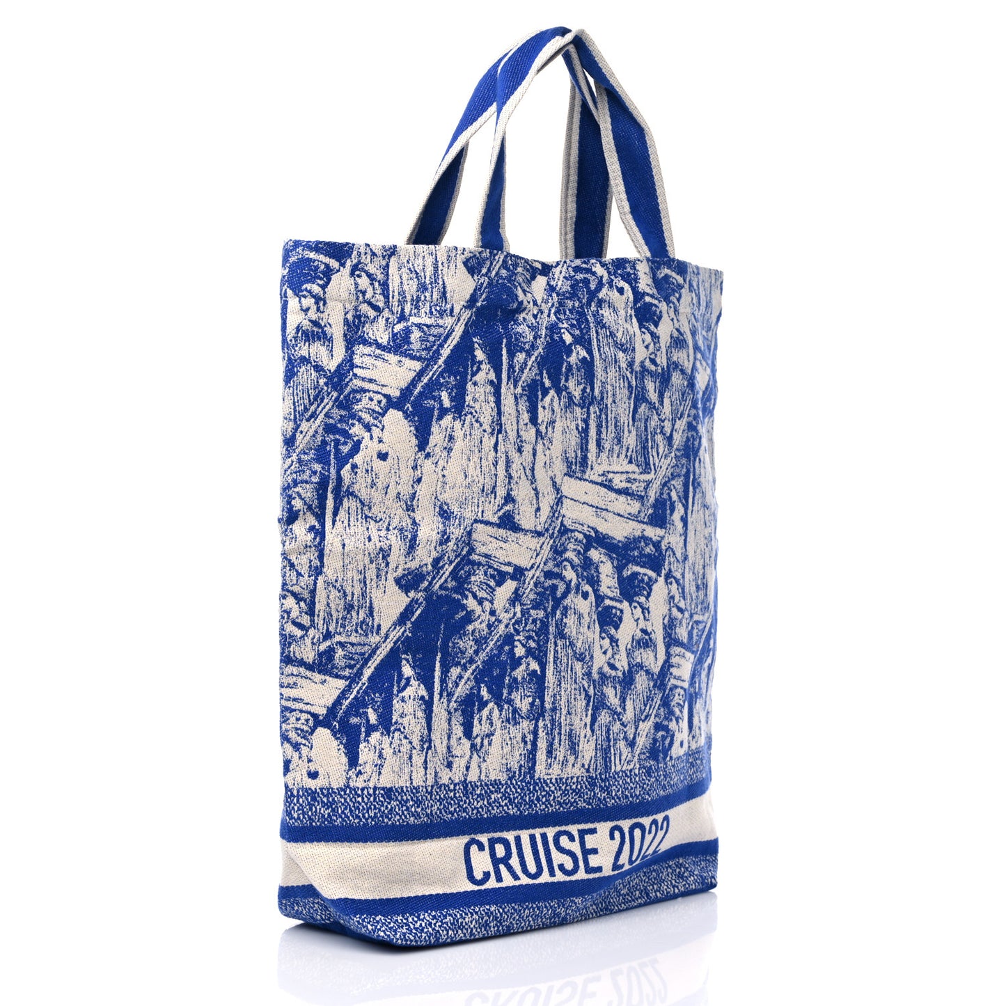Canvas Print Cruise Tote Ivory Blue