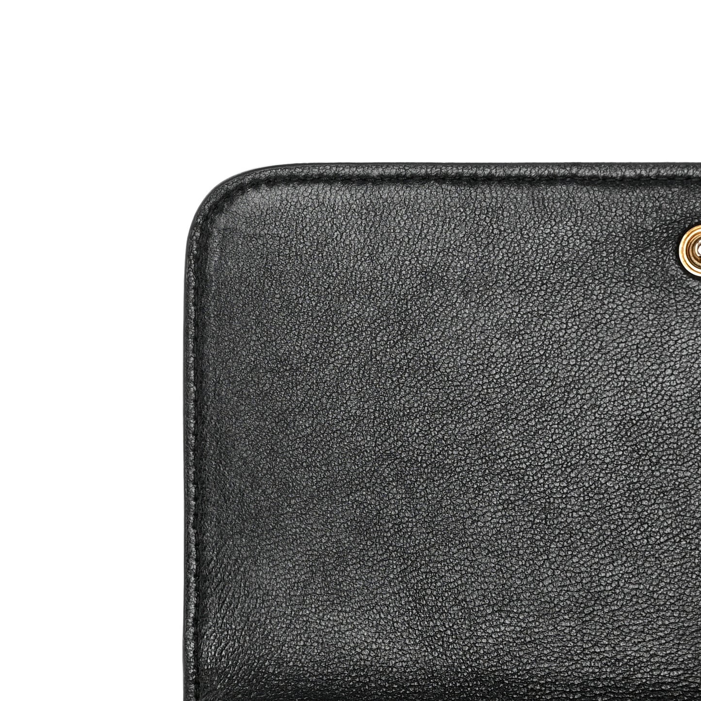 Grained Calfskin Logo Cash Phone Holder Wallet On Chain Black White