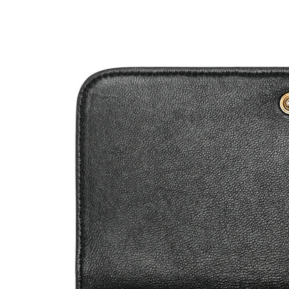 Balenciaga Grained Calfskin Logo Cash Phone Holder Wallet On Chain Black White 12 of 14