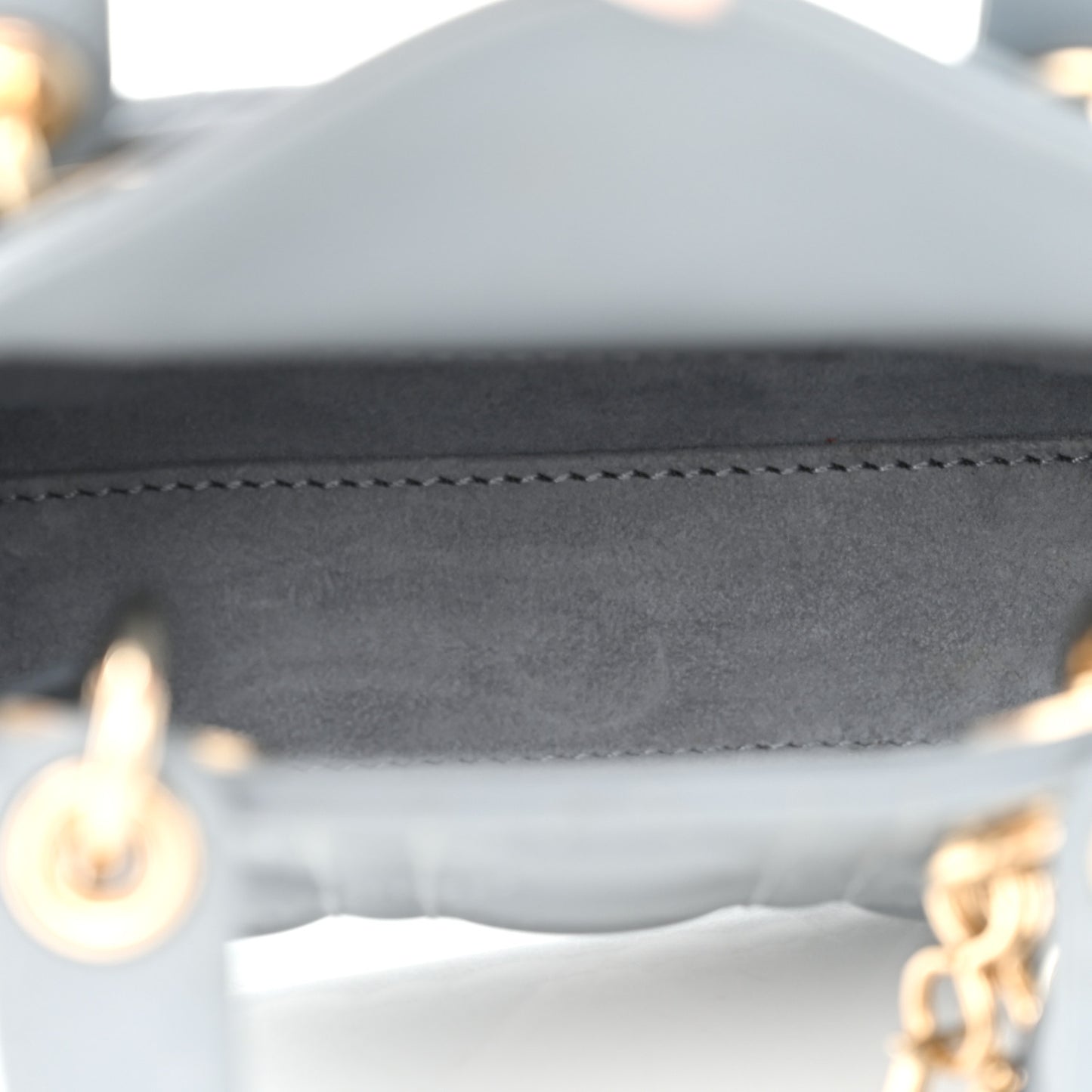 Lambskin Cannage Micro Lady Dior Cloud Gray