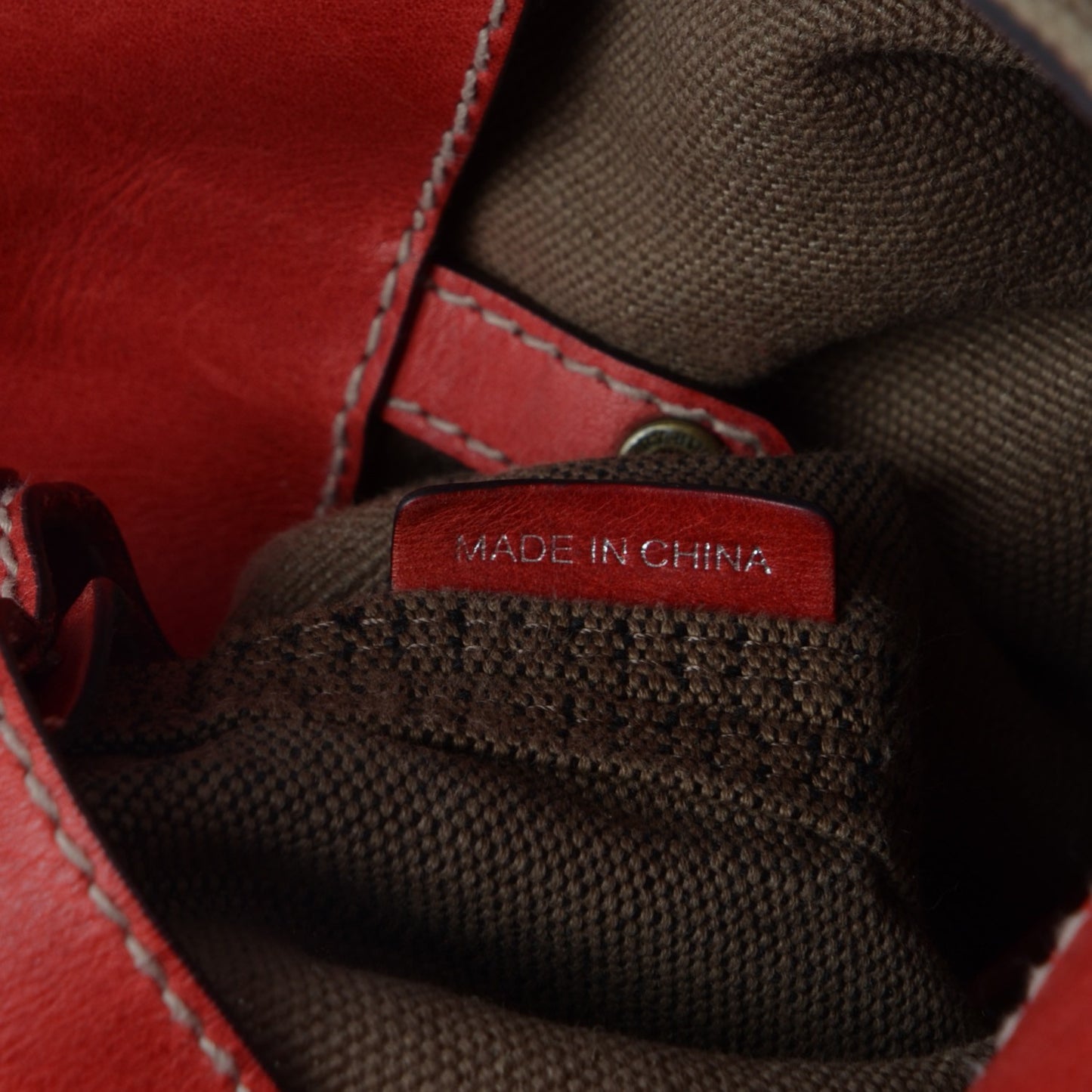 Canvas Mega Check Medium Ashby Hobo Cadmium Red