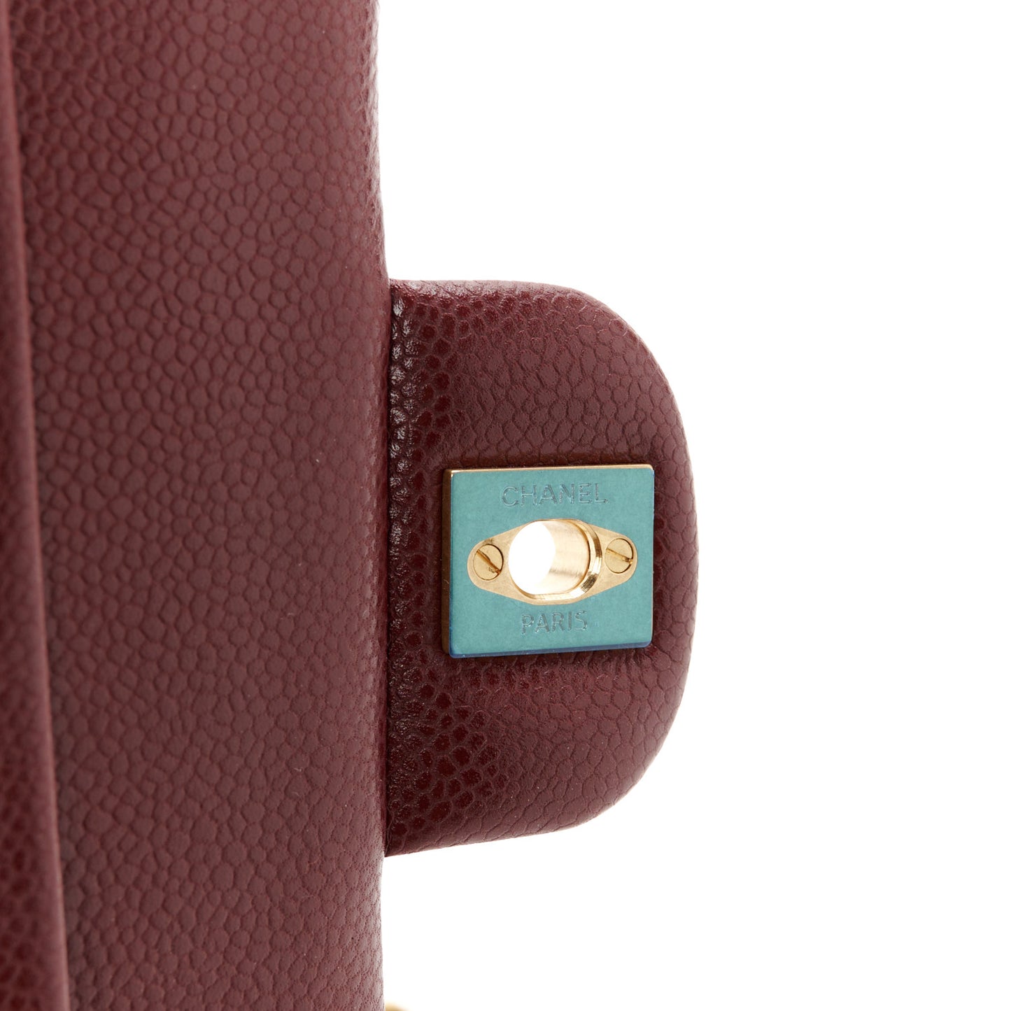 Caviar Quilted Medium Double Flap Burgundy